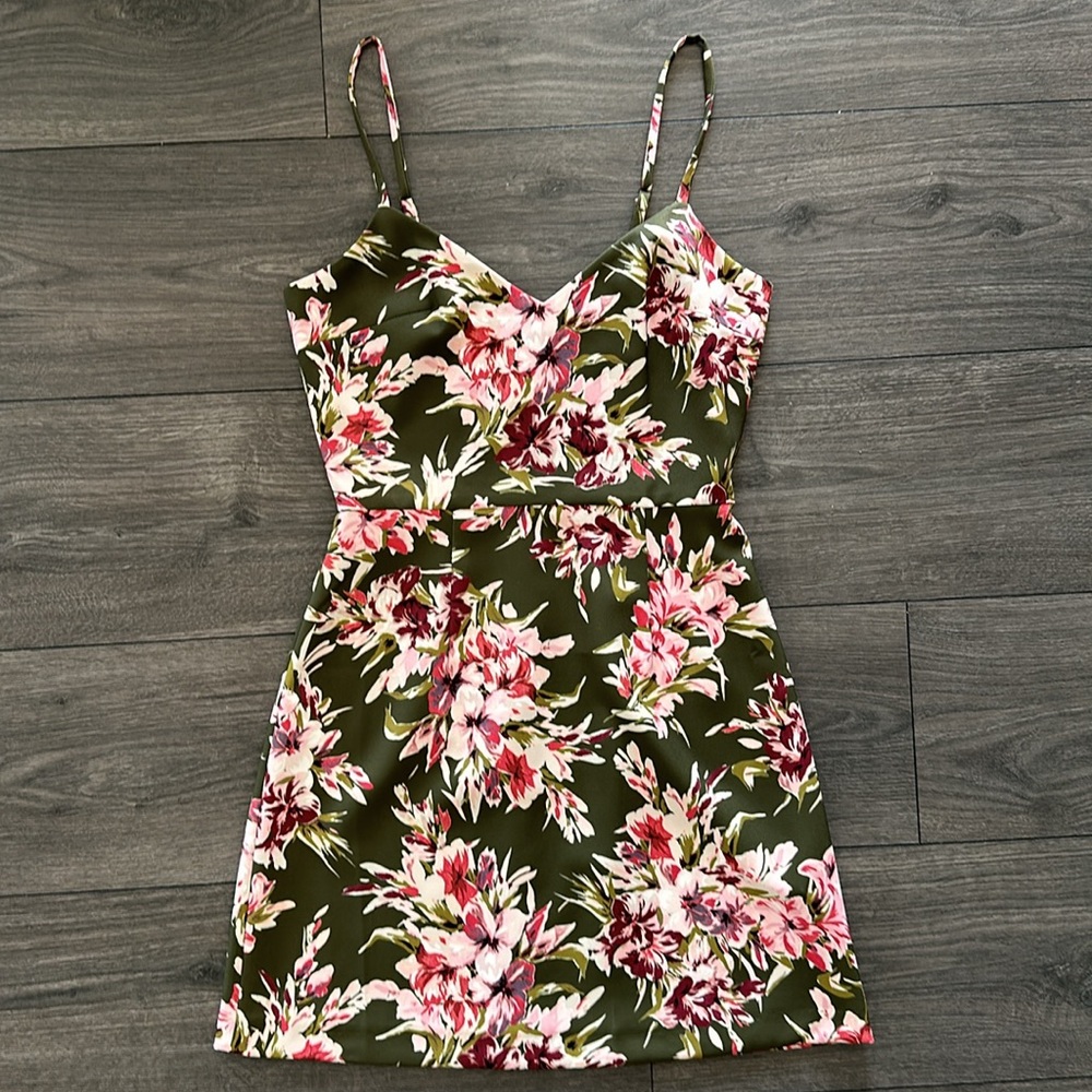 French Connection Green Floral Dress